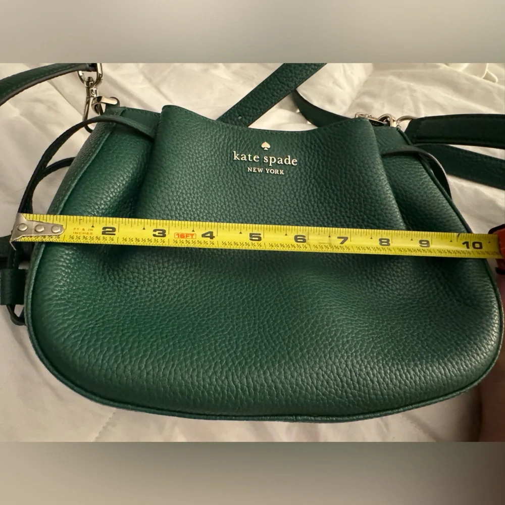 kate spade emerald green pebbled leather crossbody bag - Picture 5 of 9